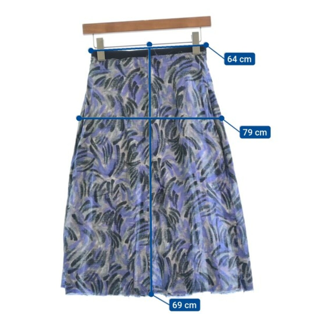 Marni(マルニ)のMARNI ロング・マキシ丈スカート 40(M位) 青xグレーx緑等(総柄) 【古着】【中古】 レディースのスカート(ロングスカート)の商品写真