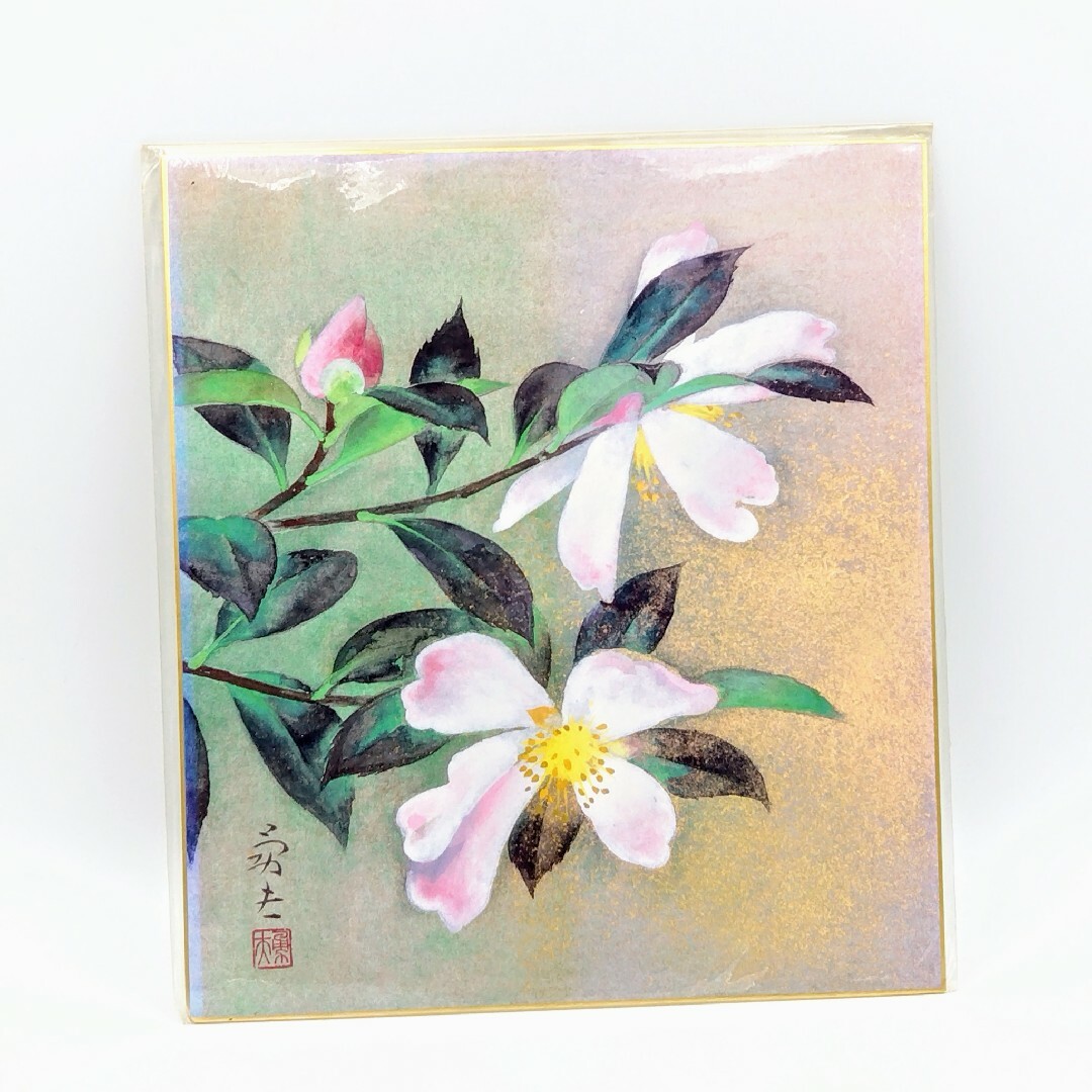 みかん様専用　四季の花色紙　４枚セット エンタメ/ホビーの美術品/アンティーク(絵画/タペストリー)の商品写真