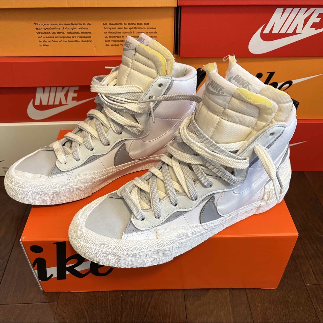 sacai x NIKEブレーザーMIDWHITE/WOLFGREY 27.5