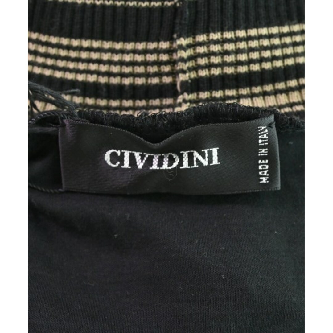 CIVIDINI Tシャツ・カットソー 42(M位) 黒xベージュ(ボーダー) 2