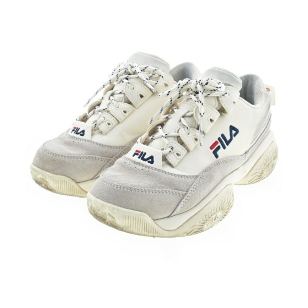 FILA - FILA フィラ スニーカー 25.5cm 白xグレー 【古着】【中古】の