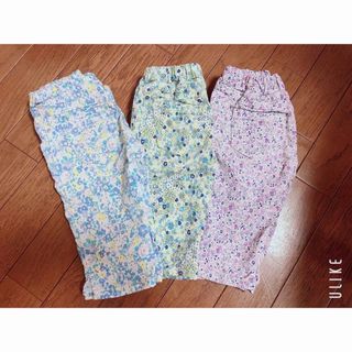 マザウェイズ(motherways)の【ゆちか様専用】マザウェイズ　90㎝　小花柄　クロップドパンツ　レギンス　3本(パンツ/スパッツ)