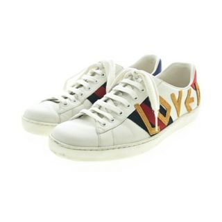 グッチ(Gucci)のGUCCI グッチ スニーカー UK7(25.5cm位) 白x紺xゴールド等 【古着】【中古】(スニーカー)