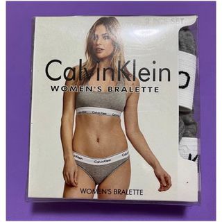 カルバンクライン(Calvin Klein)の新品激安最後　CalvinKlein カルバンクライン　ブラショーツ　グレー　L(ブラ&ショーツセット)