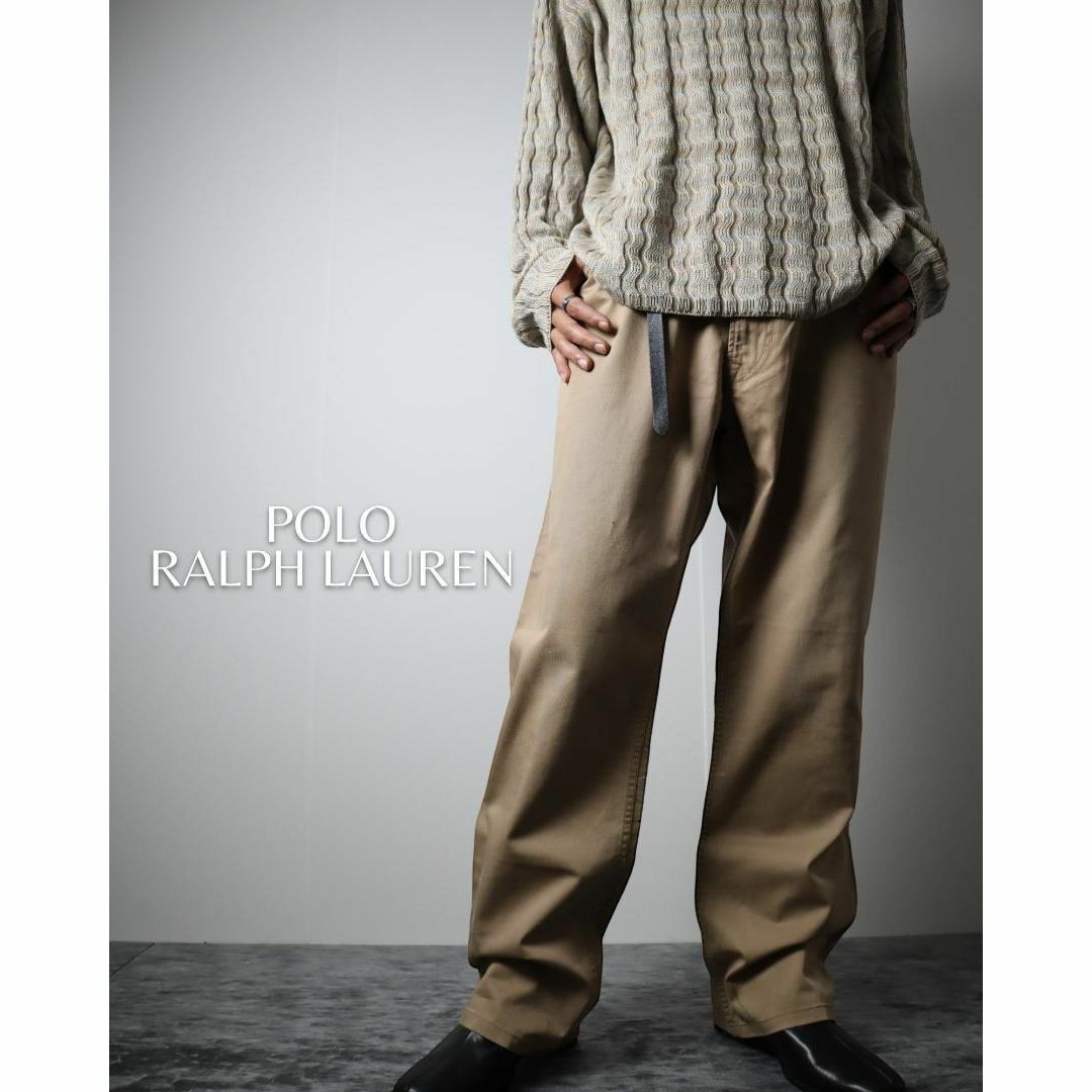 POLO RALPH LAUREN(ポロラルフローレン)の【ポロラルフローレン】コットン ワイド 5ポケット パンツ チノパン  ベージュ メンズのパンツ(チノパン)の商品写真