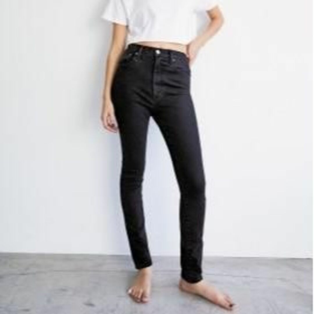 moussy(マウジー)のMOUSSY HIGH WAIST BLACK REBIRTH SKINNY レディースのパンツ(デニム/ジーンズ)の商品写真