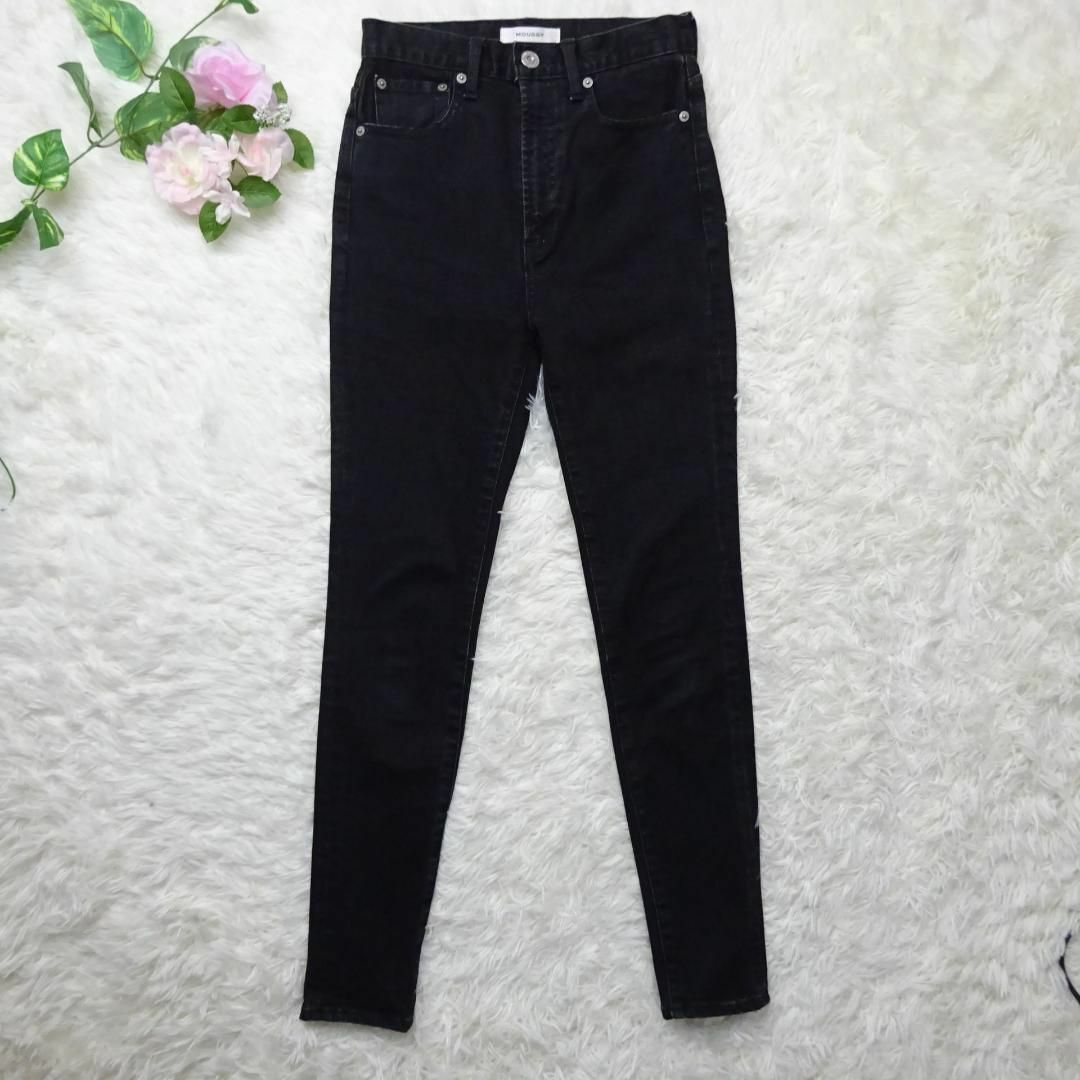 moussy(マウジー)のMOUSSY HIGH WAIST BLACK REBIRTH SKINNY レディースのパンツ(デニム/ジーンズ)の商品写真