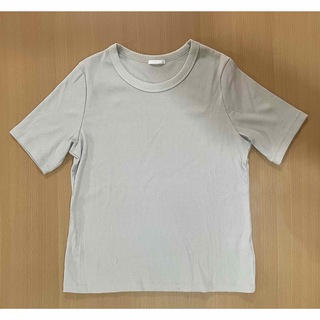 ジーユー(GU)の新品　ジーユー　GU クルーネックリブTシャツ　XLサイズ　ベージュ(Tシャツ(半袖/袖なし))