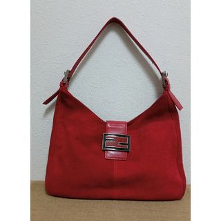 フェンディ(FENDI)のFENDI フェンディ マンマバケット ワンショルダーバッグ スエード レッド(ショルダーバッグ)