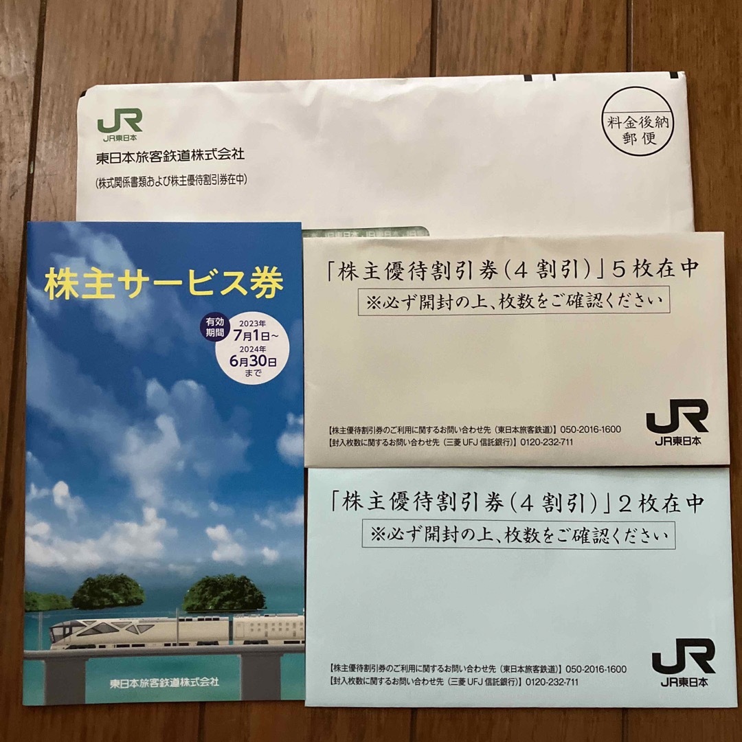 東日本旅客鉄道 株主優待 株主優待割引券(2枚）