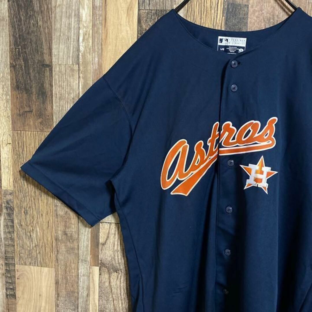 MLB ヒューストン・アストロズ チームロゴ ベースボールシャツ USA 紺