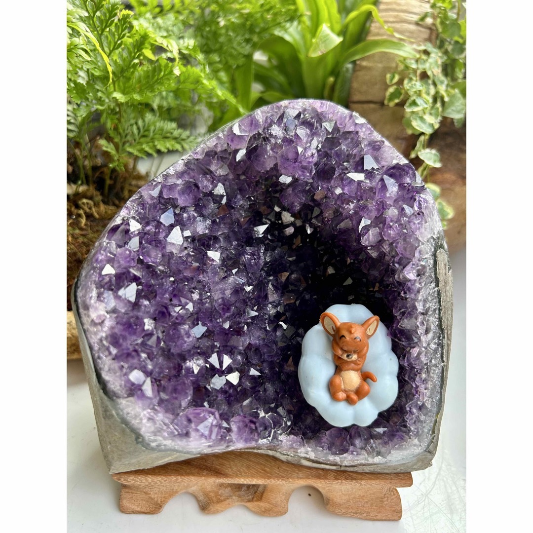 超綺麗 高品質 ウルグアイ産アメジストドームクラスター 濃紫 天然石