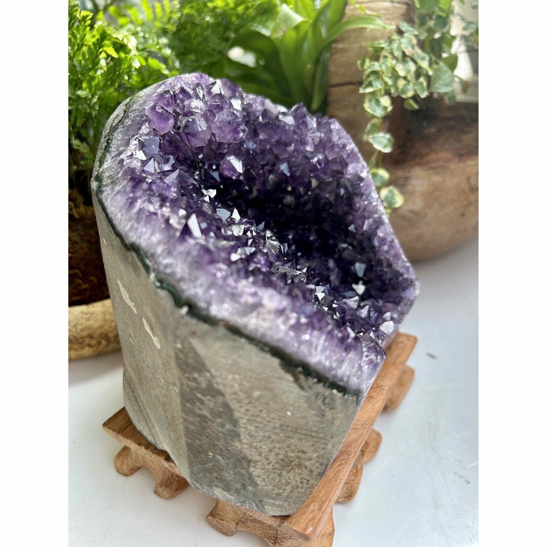 超綺麗 高品質 ウルグアイ産アメジストドームクラスター 濃紫 天然石