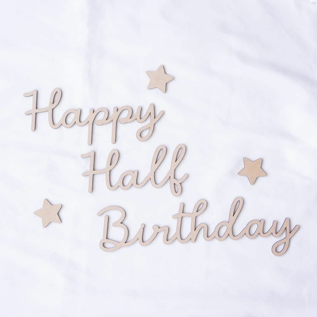 Airie 【木製レターバナー Happy Half Birthday】日本製