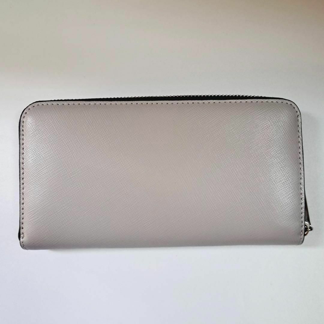 kate spade new york - kate spade 長財布 レザー グレー 白