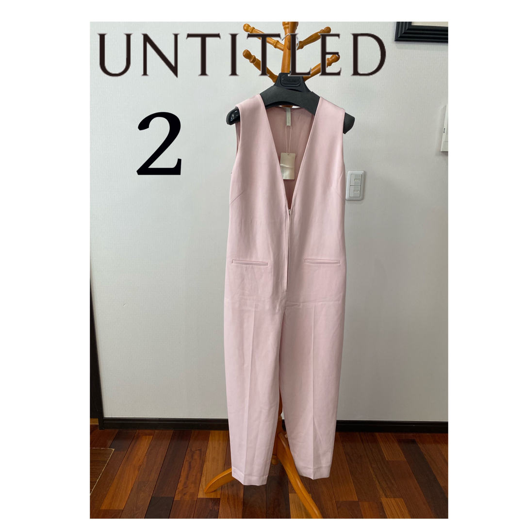 【美品】UNTITLED サロペット オールインワン ベージュグレー L