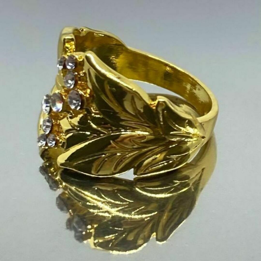 ゴールド リング ジルコニア 指輪 黄金 おしゃれ かわいい ダイヤ 12号 レディースのアクセサリー(リング(指輪))の商品写真