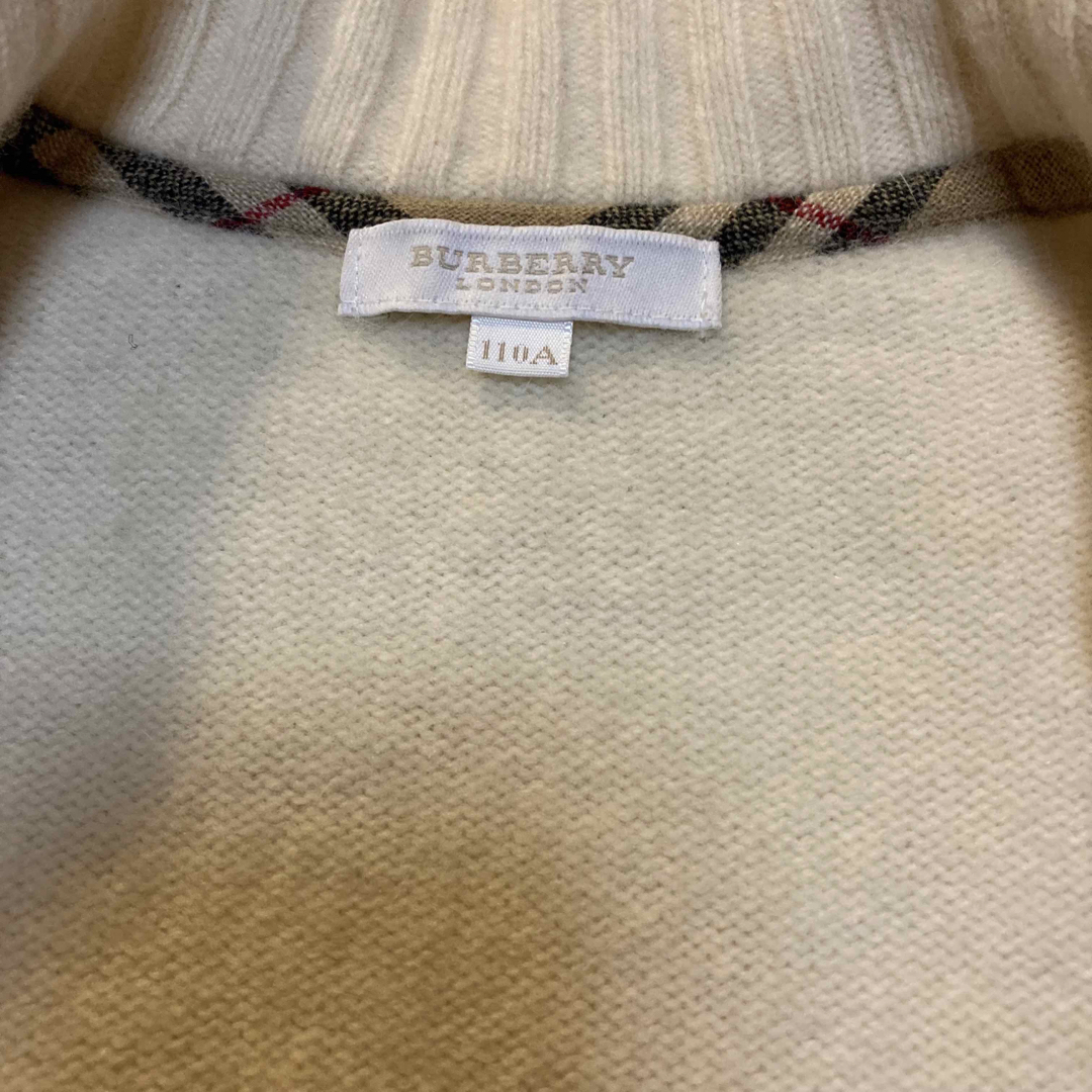 BURBERRY(バーバリー)の美品 BURBERRY LONDON カシミア混カーディガン 110 バーバリー キッズ/ベビー/マタニティのキッズ服女の子用(90cm~)(カーディガン)の商品写真