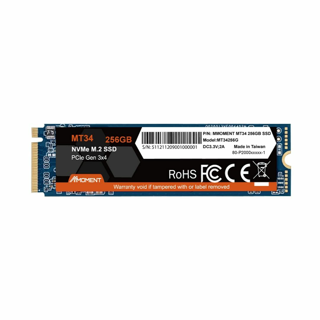 MMOMENT MT34 256GB NVMe M.2 2280 内蔵SSD P