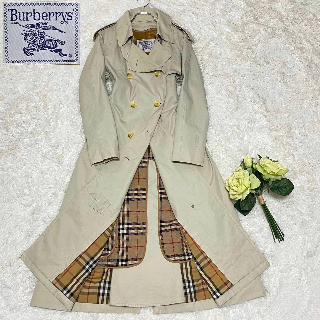 BURBERRY/バーバリー トレンチコート ノバチェック 白タグ ロング L-