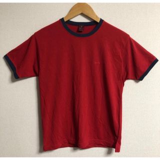 モンベル(mont bell)の【古着】monbell モンベル　半袖リンガー　Tシャツ　赤　m レッド　日本製(Tシャツ(半袖/袖なし))