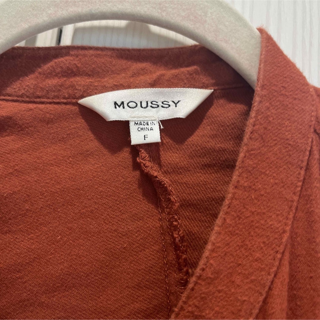 moussy(マウジー)のmoussy アウター　ワンピース　F オレンジ　ブラウン レディースのワンピース(ロングワンピース/マキシワンピース)の商品写真