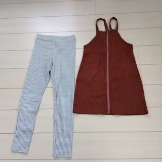 ザラ(ZARA)のZARA    キッズサイズ   レギパン&ワンピース   2点セット   美品(パンツ/スパッツ)