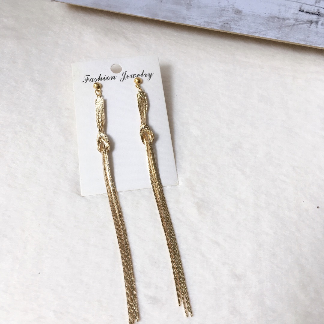 ロングチェーンNo.1042 ハンドメイドピアス handmade pierce