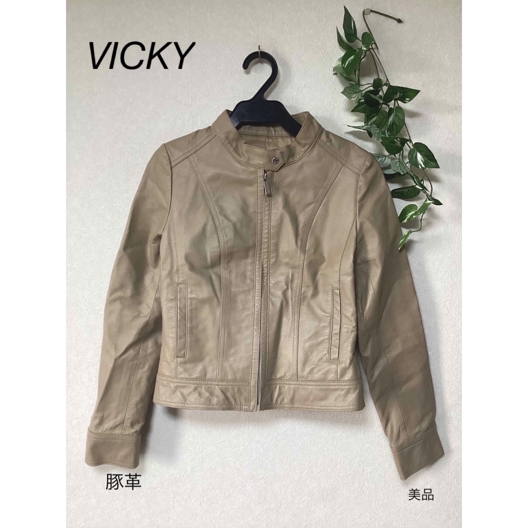 VICKY(ビッキー)の⭐︎美品⭐︎VICKY 豚革　ジャケット　sizeS メンズのジャケット/アウター(レザージャケット)の商品写真