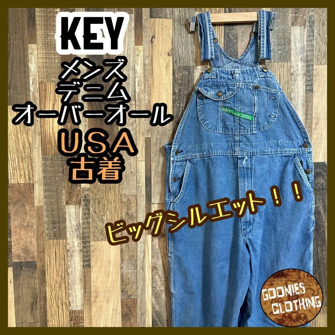 KEY キイ アメカジ デニム オーバーオール ジーンズ パンツ USA古着-