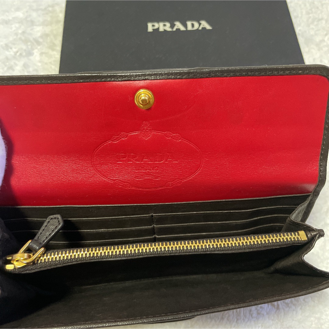 PRADA(プラダ)の【最終値下げ】美品 プラダ 長財布 レオパード ハラコ レザー レディースのファッション小物(財布)の商品写真