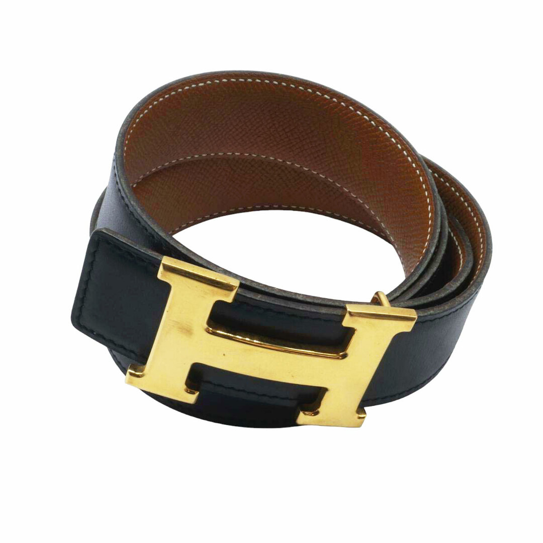 エルメス H ベルト ブラック ブラウン ゴールド コンスタンス 美品 レザー-