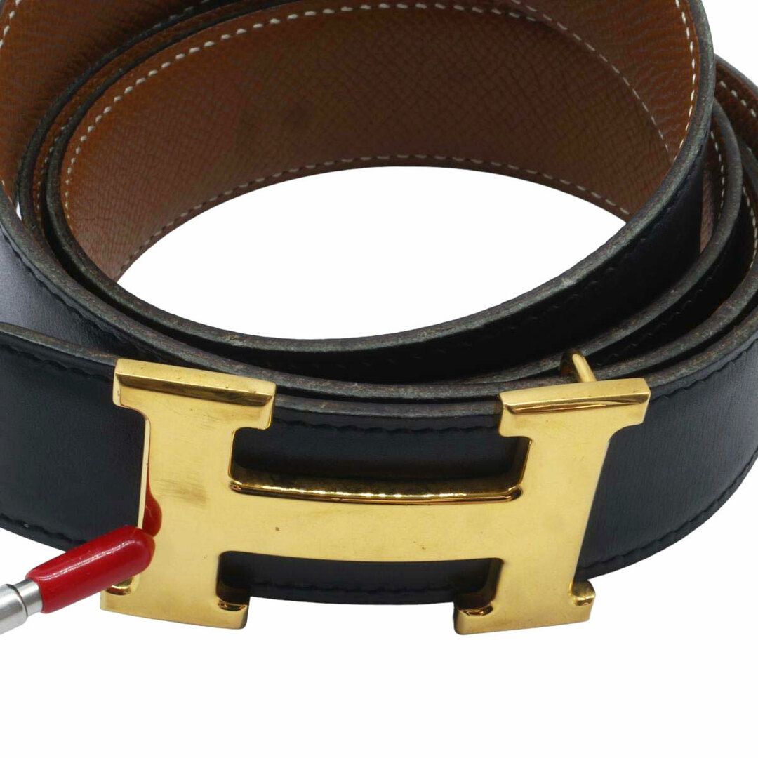 HERMES ベルト ダブルHロゴ バックル リバーシブル ブラック ブラウン-