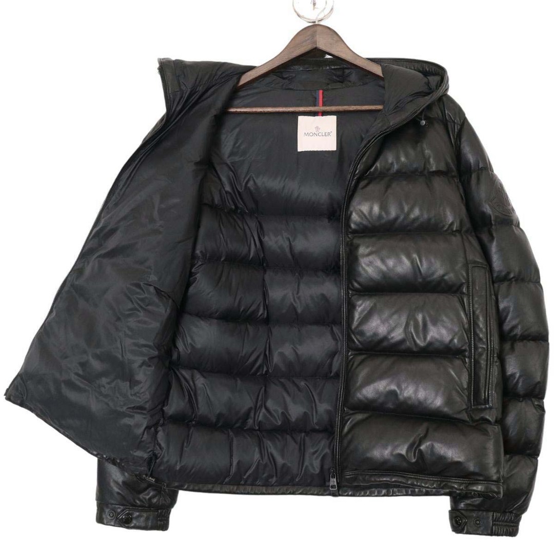 モンクレール GEBROULAZ GIUBBOTTO レザー ダウンジャケット 1A001 01 50118 メンズ ブラック MONCLER  【アパレル・小物】 2