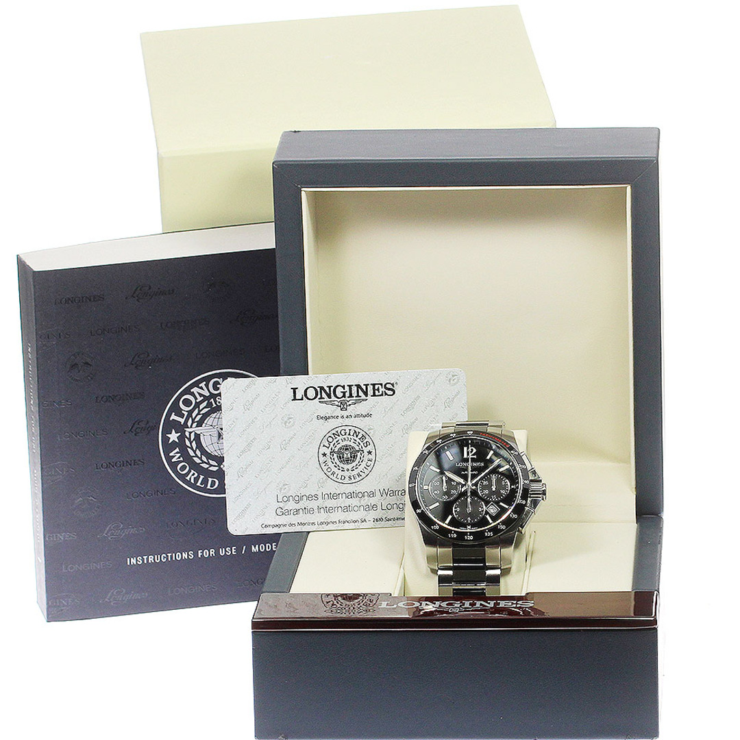 ロンジン LONGINES L2.744.4 コンクエスト クロノグラフ 自動巻き メンズ 箱・保証書付き_771057