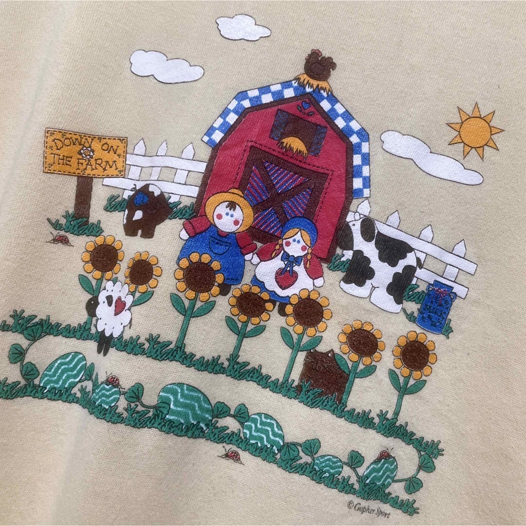 ART VINTAGE - スウェット XL イエロー 黄色 プリント USA製 Vintage