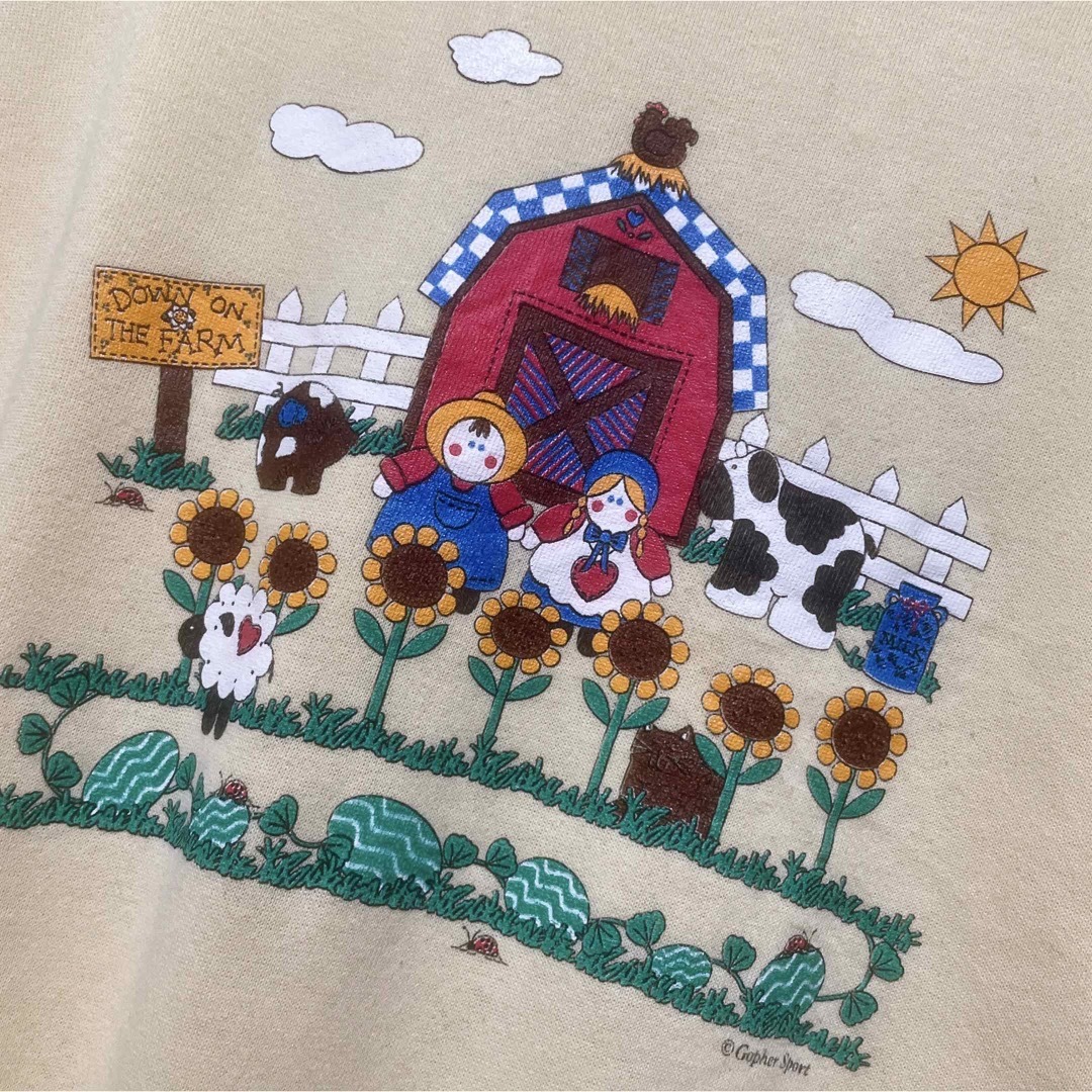 【1990s】ビンテージ　刺繍　プリント　アートデザイン　スウェット