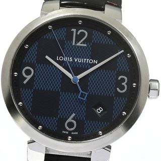 ルイヴィトン(LOUIS VUITTON)のベルト訳あり ルイ・ヴィトン LOUIS VUITTON QA026 タンブール ダミエ デイト クォーツ メンズ _768096【ev10】(腕時計(アナログ))