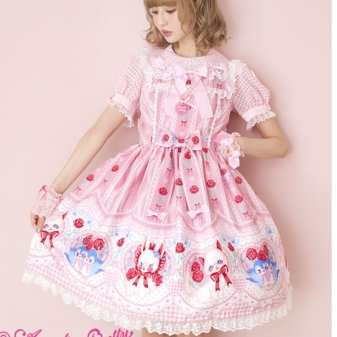Angelic Pretty(アンジェリックプリティー)のBe My Valentineジャンパースカート レディースのワンピース(ひざ丈ワンピース)の商品写真