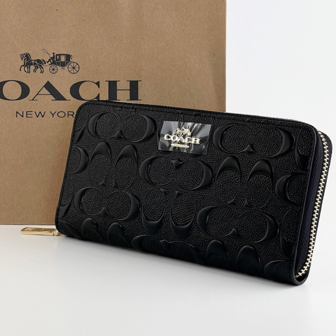 COACH(コーチ)の新品 未使用 COACH コーチ 長財布 シグネチャー ブラック 黒 レディース レディースのファッション小物(財布)の商品写真