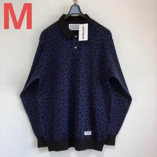 ワコマリア(WACKO MARIA)のM紺【WACKOMARIA】LEOPARD POLO／新品タグ付／送料込(ポロシャツ)