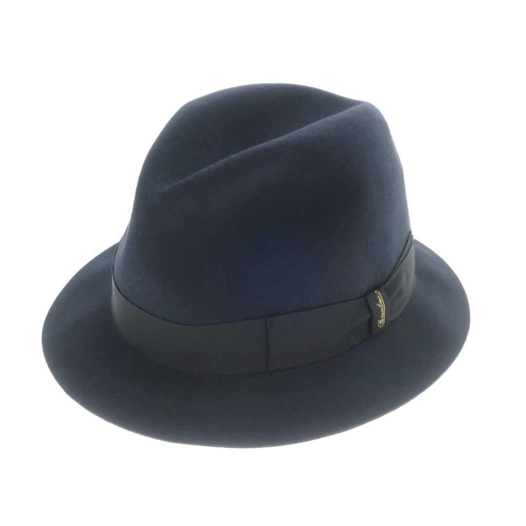 【新品】ボルサリーノ Borsalino ラビットファー 中折れフェルトハット ネイビー【サイズ58】【メンズ】