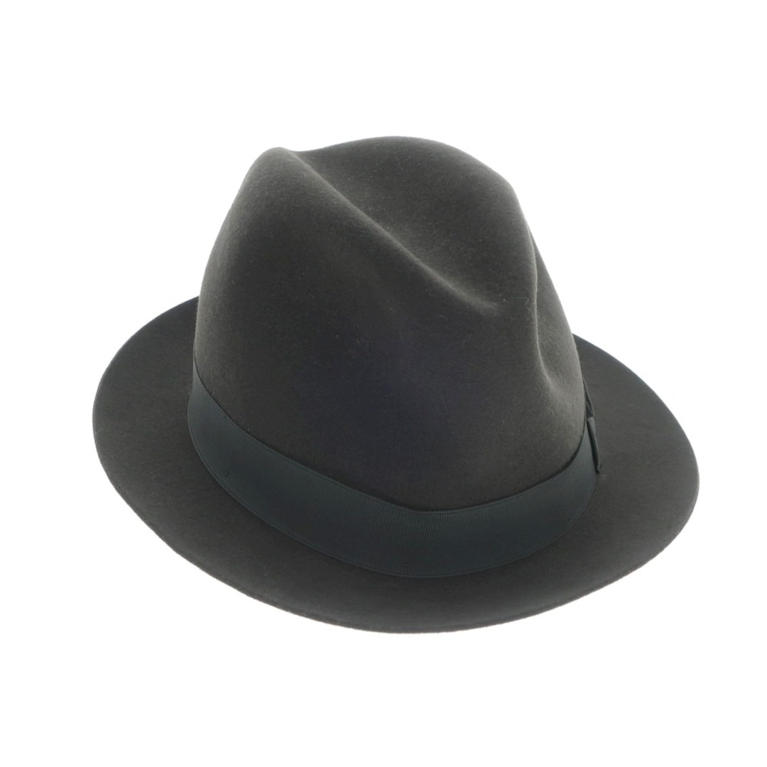 【新品】ボルサリーノ Borsalino ラビットファー 中折れフェルトハット ダークウォームグレー【サイズ58】【メンズ】