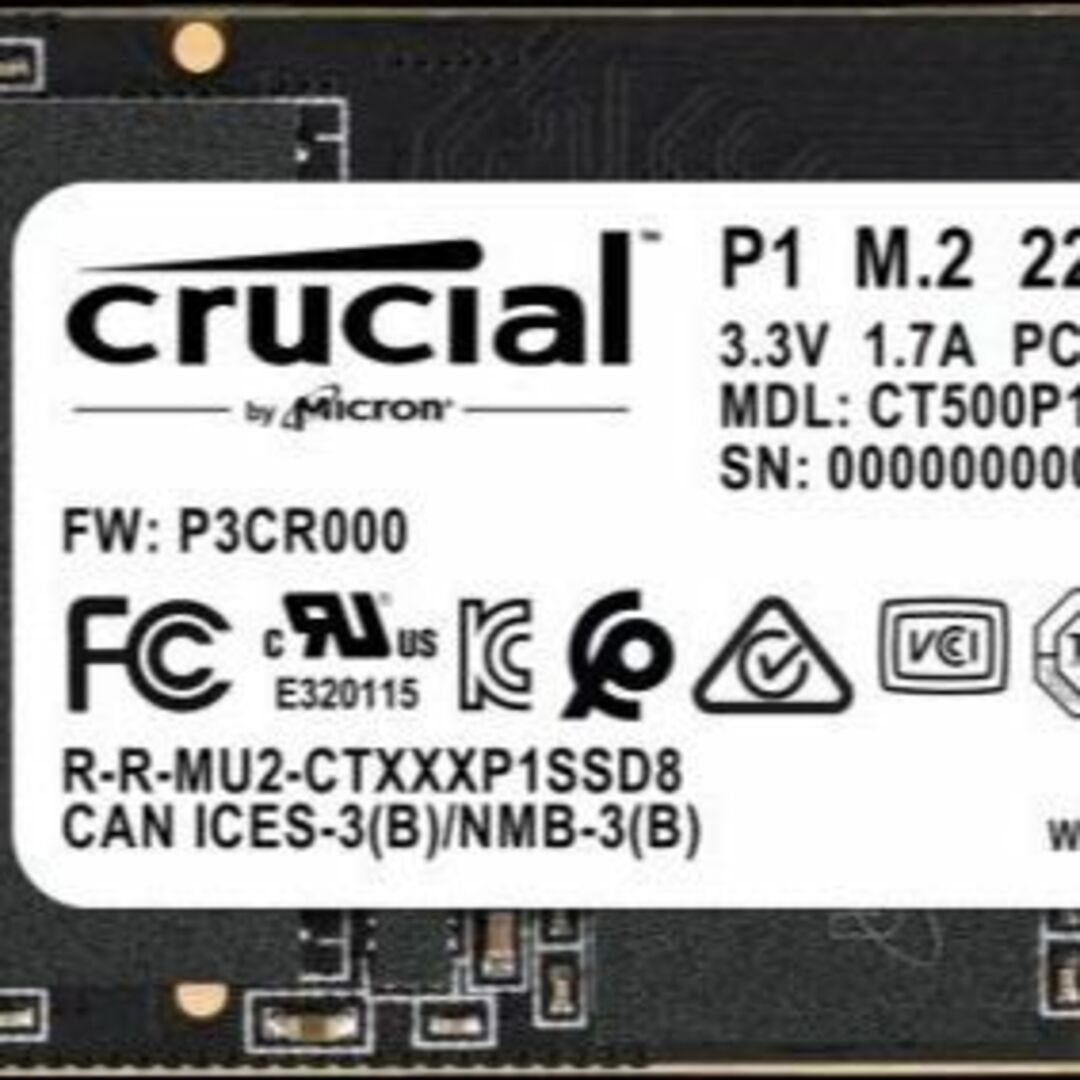 Crucial(クルーシャル) P1シリーズ 500GB 3D NAND