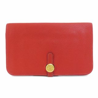 Hermes - HERMES ドゴンGM レッド ゴールド金具 長財布（小銭入れあり