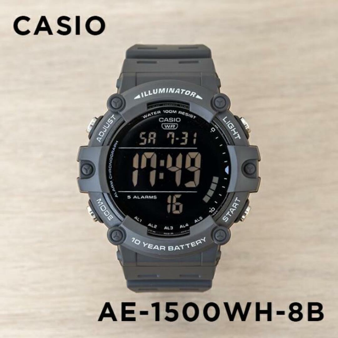 【並行輸入品】CASIO STANDARD MENS カシオ スタンダード AE-1500WH-8b 腕時計 時計 ブランド メンズ キッズ 子供 男の子 チープカシオ チプカシ デジタル 日付 防水 グレー ブラック 黒 送料無料