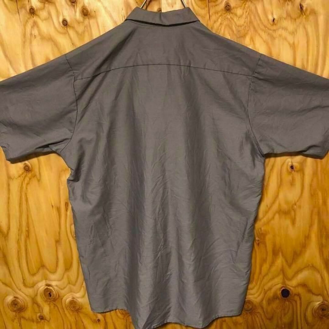 レッドキャップ グレージュ USA 90s 半袖 ワークシャツ ワッペン