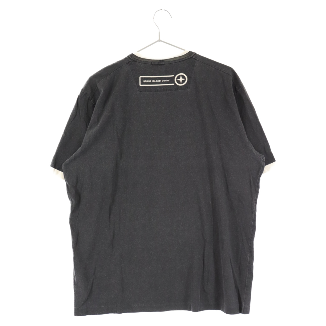STONE ISLAND ストーンアイランド Denims デニムス アームロゴデザインクルーネック半袖Tシャツ 42142F50 ブラック