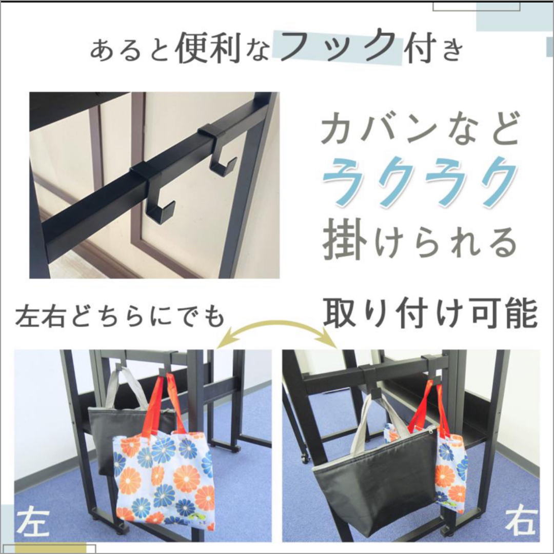 折りたたみデスク デスク w800 usb付き 折りたたみ　黒 5