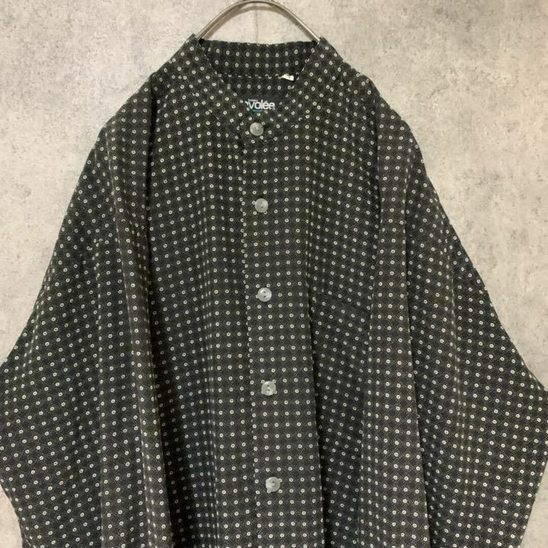 90s vintage 柄シャツ　長袖　メンズ　M 　個性派　総柄　F3